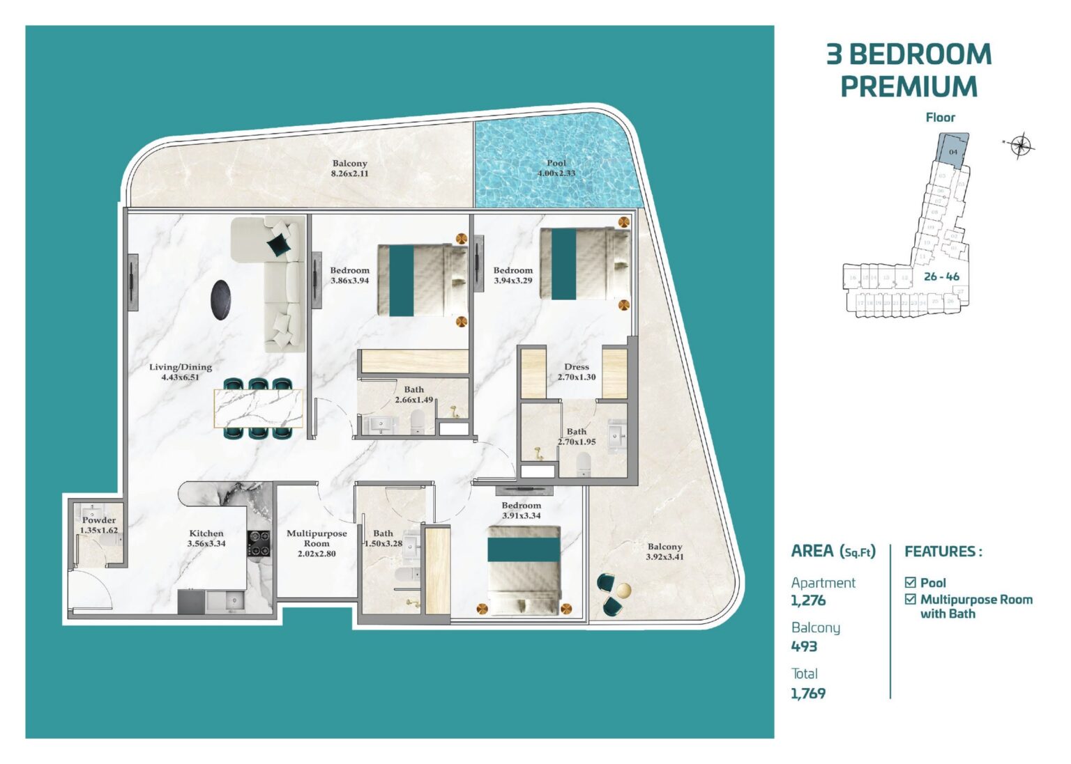 Breez by Danube - Floorplans - 3 Bedroom (1)