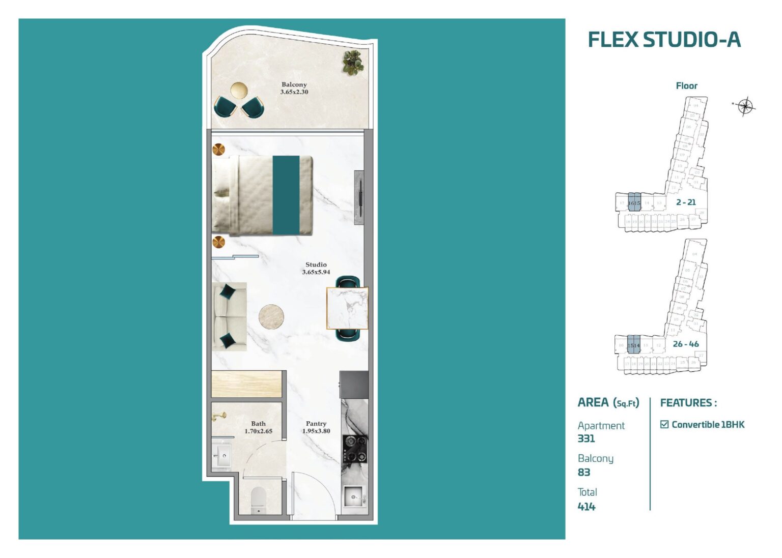 Breez by Danube - Floorplans - Studio (1)