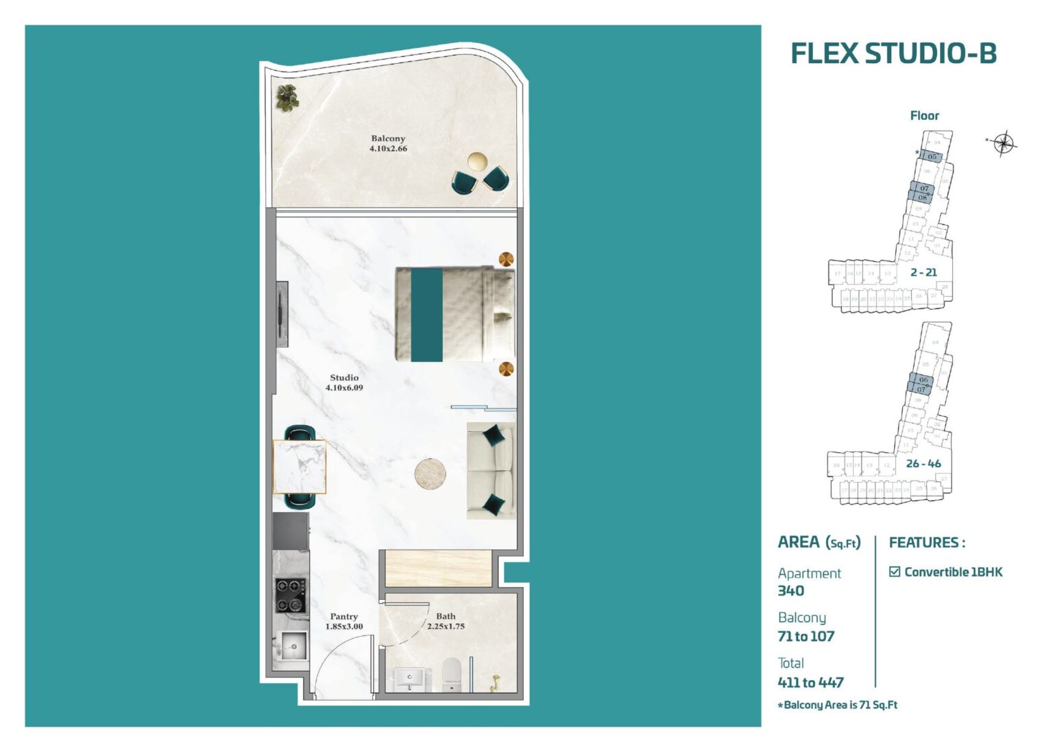Breez by Danube - Floorplans - Studio (2)