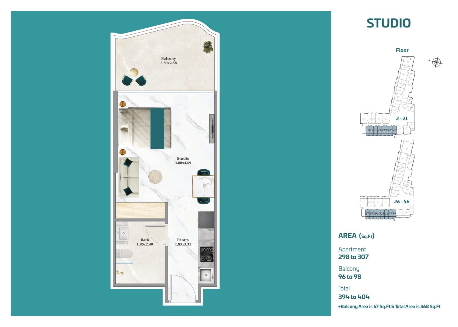 Breez by Danube - Floorplans - Studio (5)