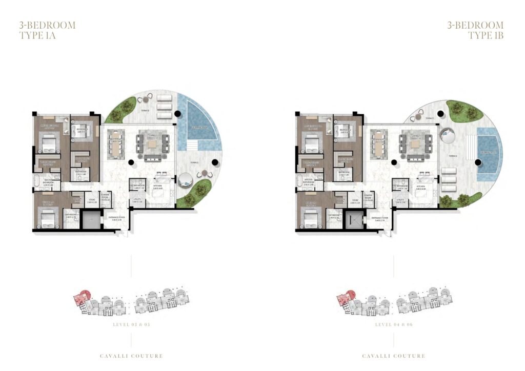 Cavalli Couture - Floorplan - 3 Bedroom
