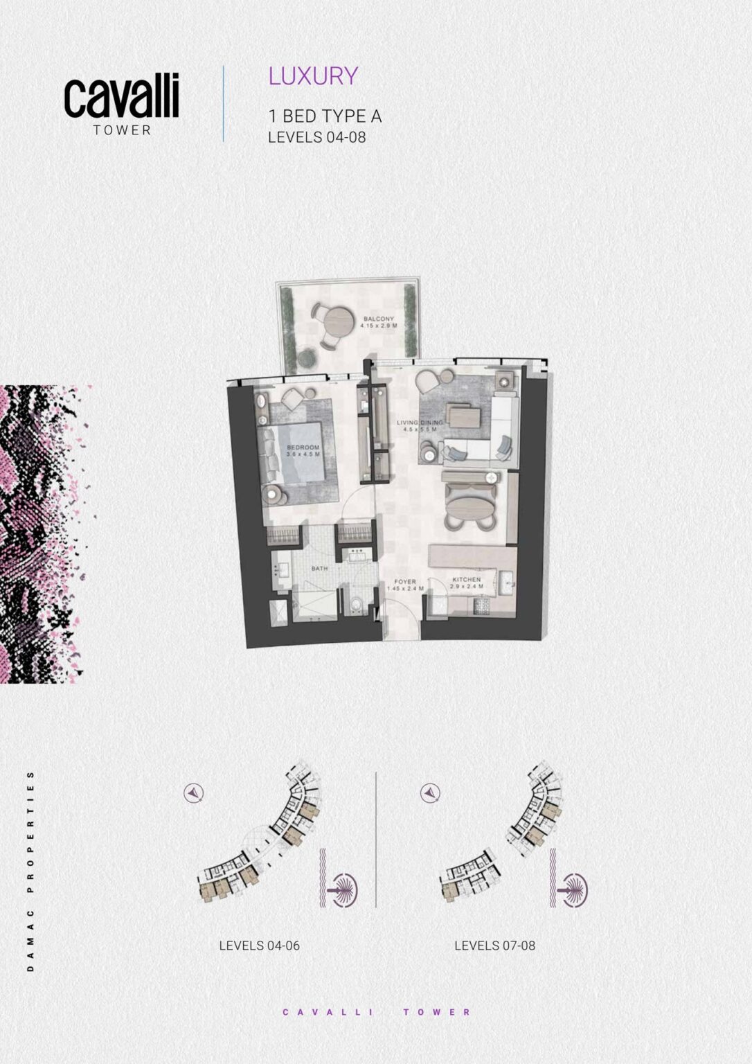 Cavalli Tower - Floorplans - 1 Bedroom