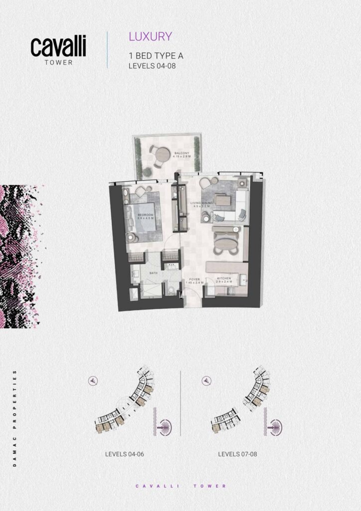 Cavalli Tower - Floorplans - 1 Bedroom