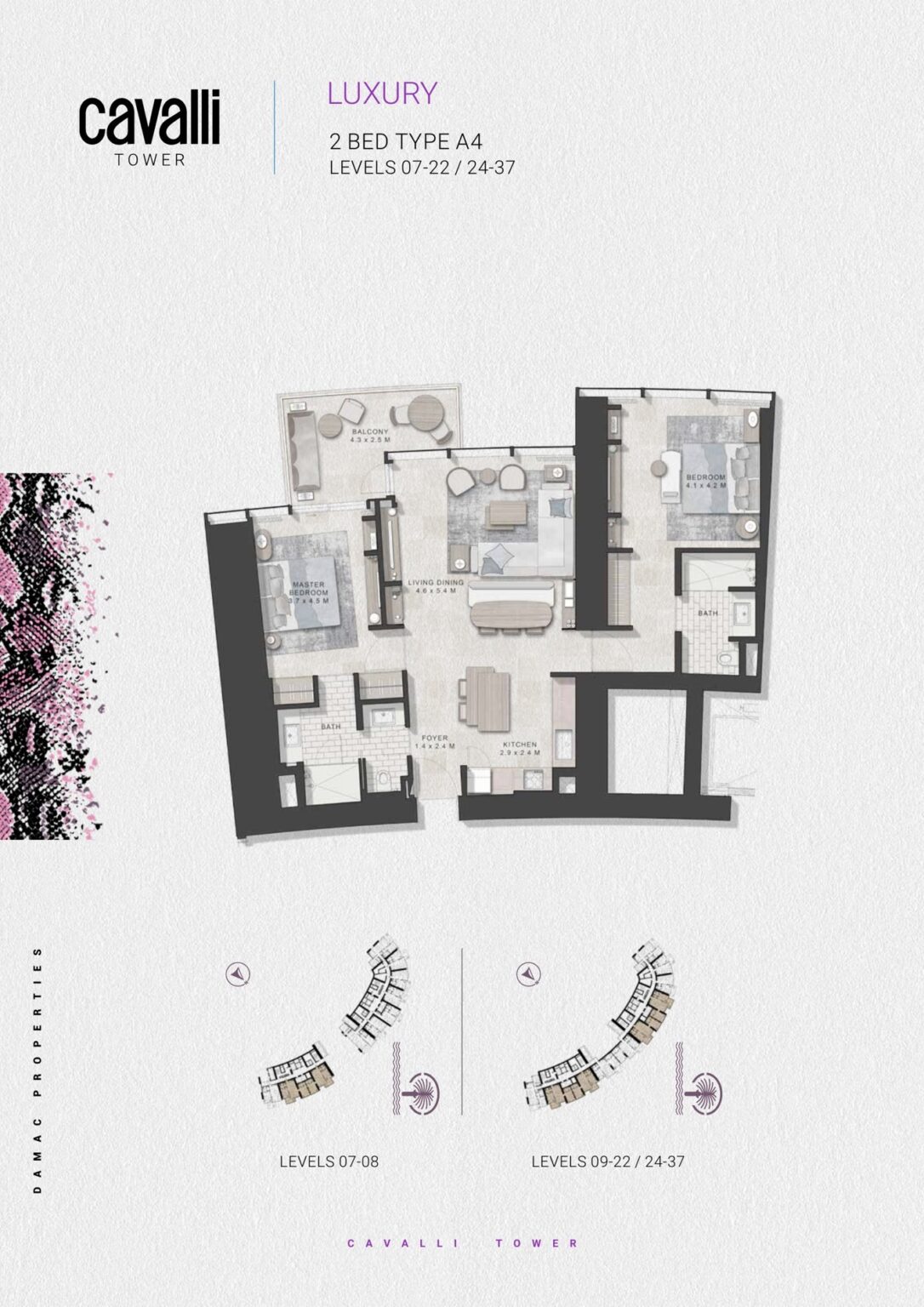 Cavalli Tower - Floorplans - 2 Bedroom