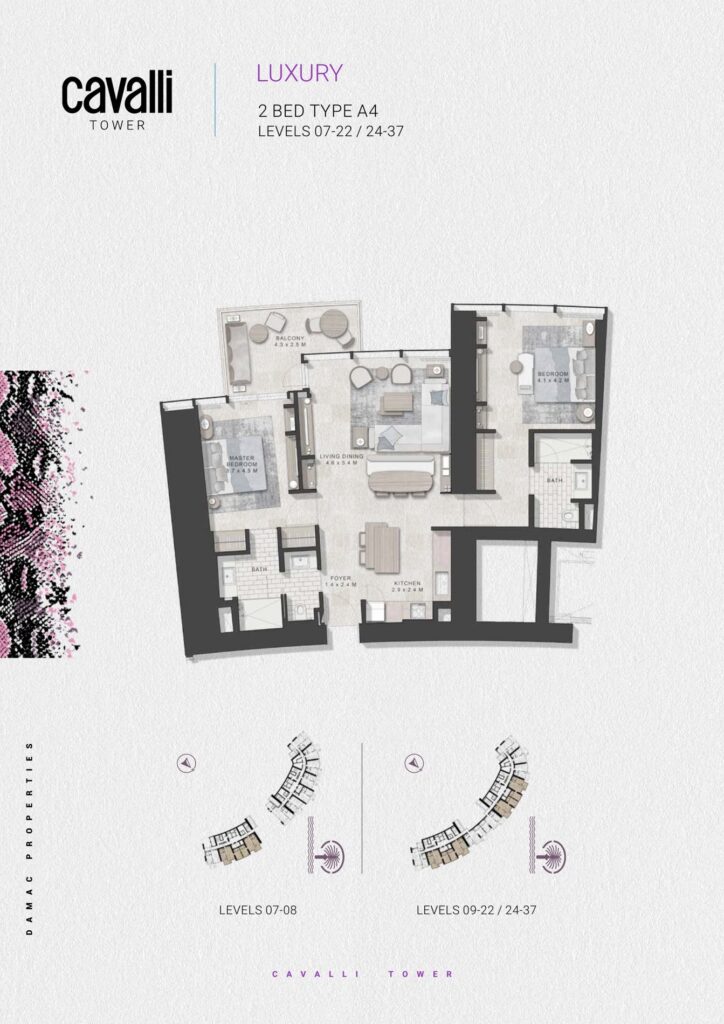 Cavalli Tower - Floorplans - 2 Bedroom