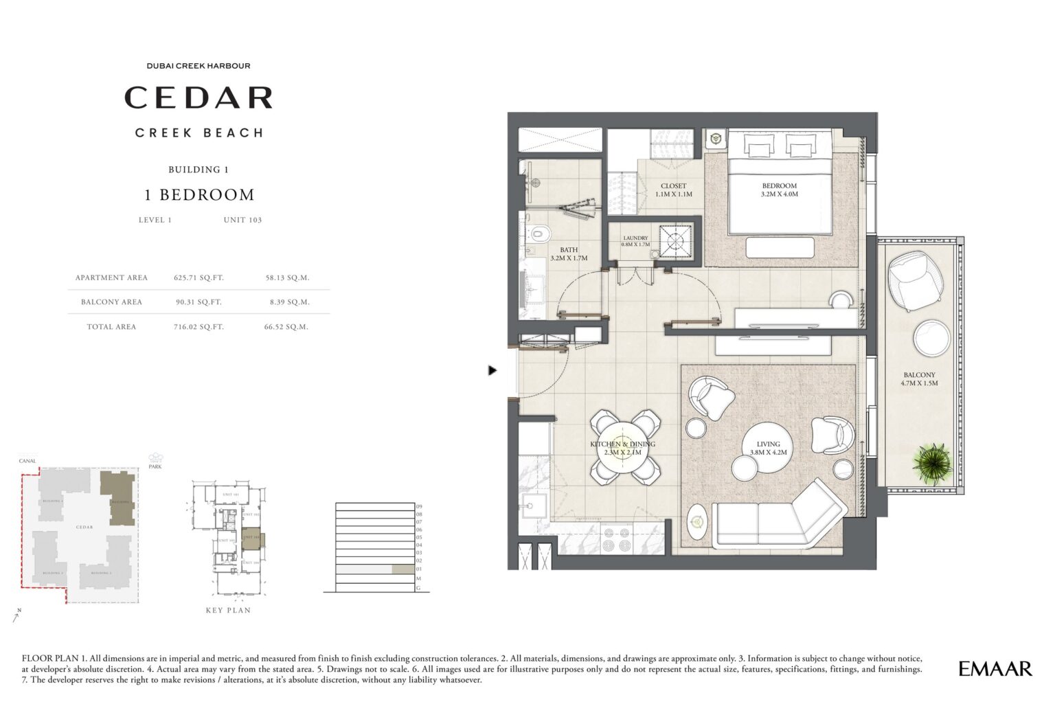 Cedar at Creek Beach - Floorplans - 1 Bedroom