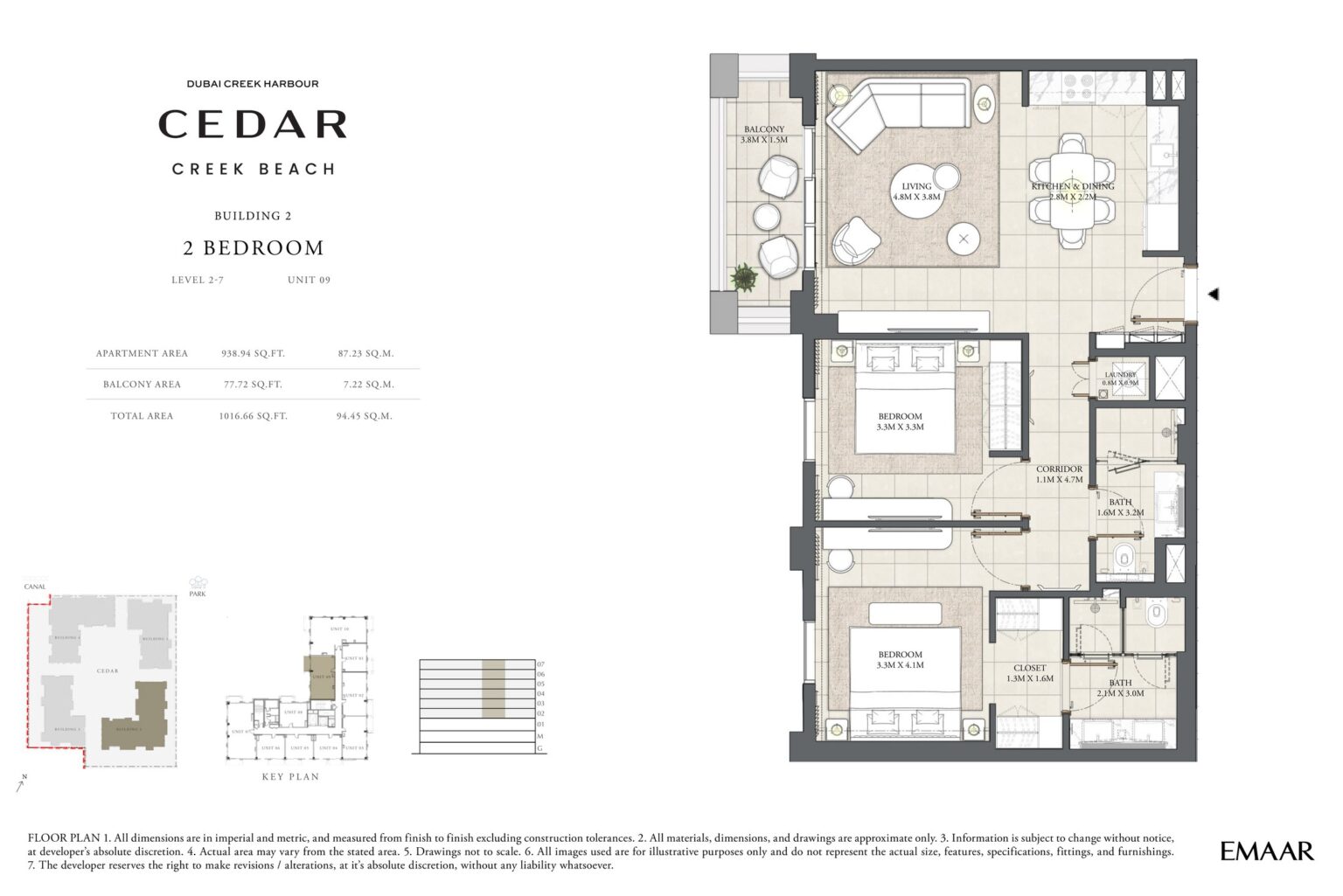 Cedar at Creek Beach - Floorplans - 2 Bedroom