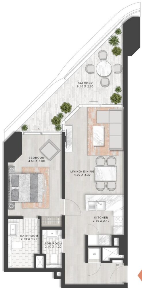 Coral Reef - Floorplans - 1 Bedroom