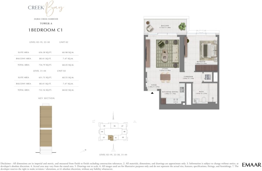 Creek Bay - Floorplans - 1 Bedroom C1