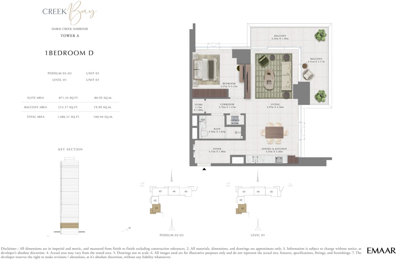 Creek Bay - Floorplans - 1 Bedroom D