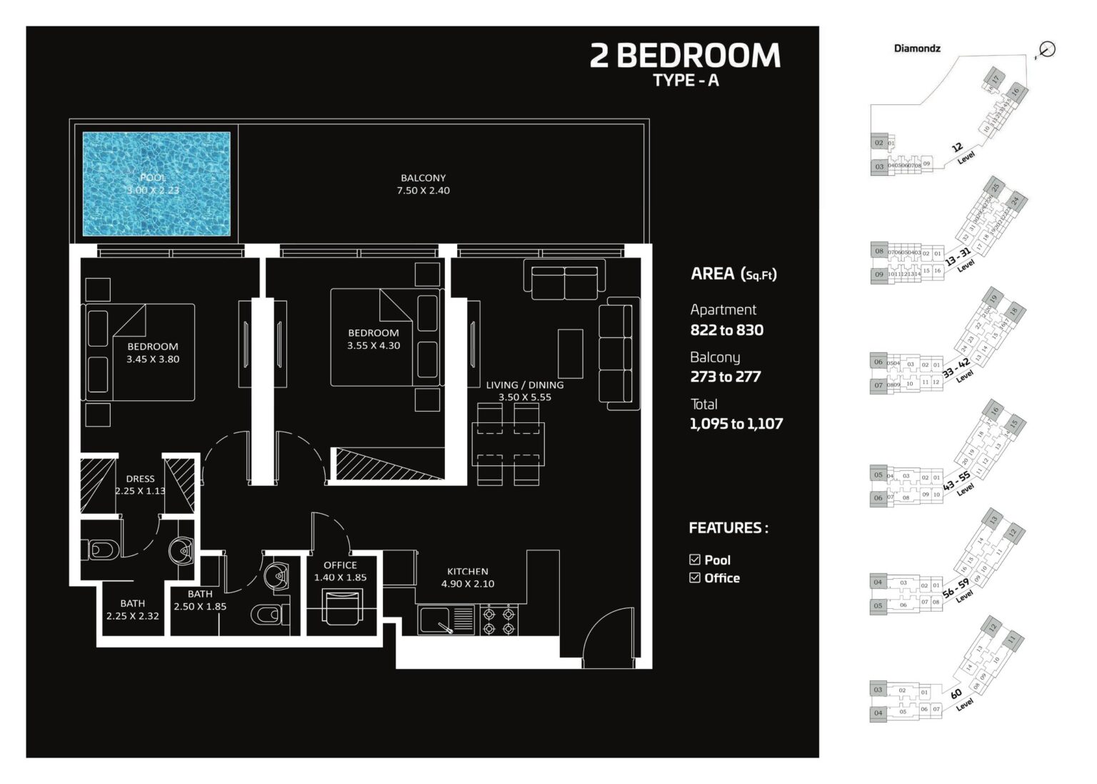 Diamondz by Danube - Floorplans - 2 Bedroom