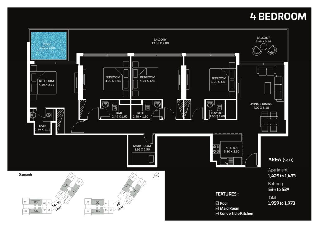 Diamondz by Danube - Floorplans - 4 Bedroom
