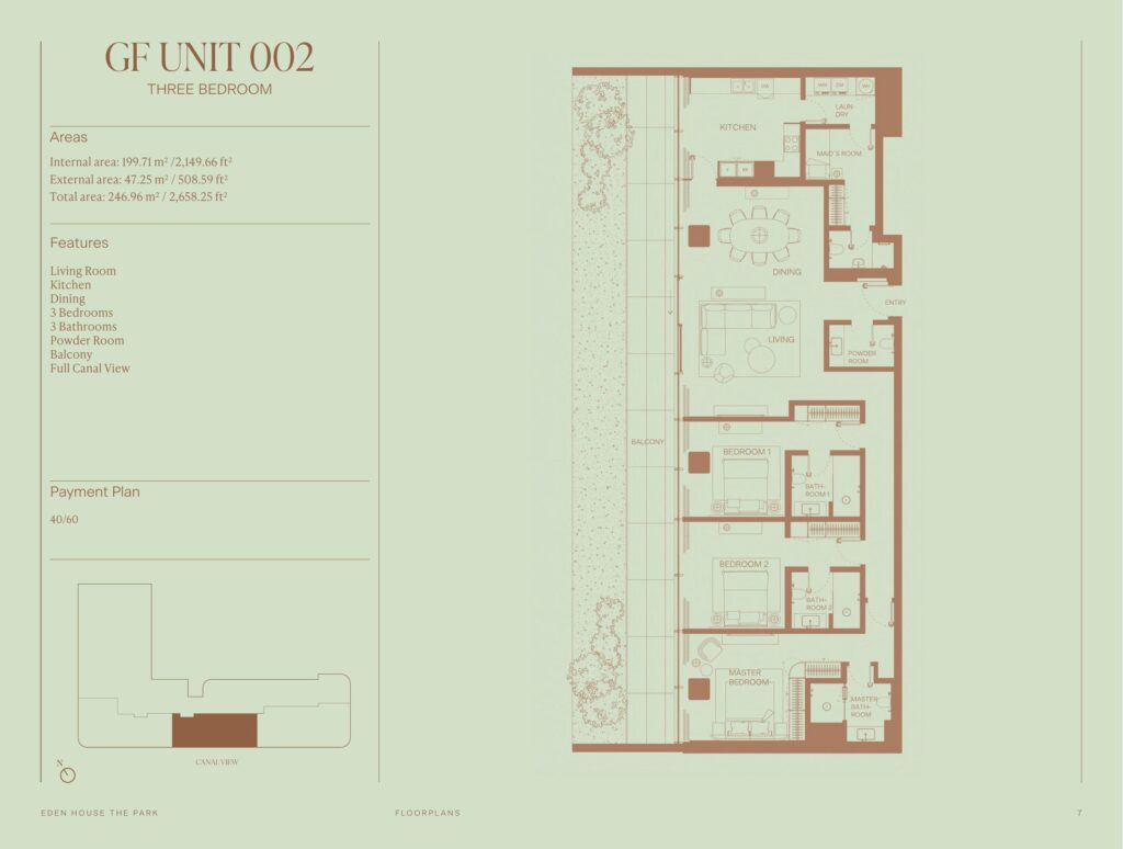 Eden House The Park - Floorplan - 3 Bedroom