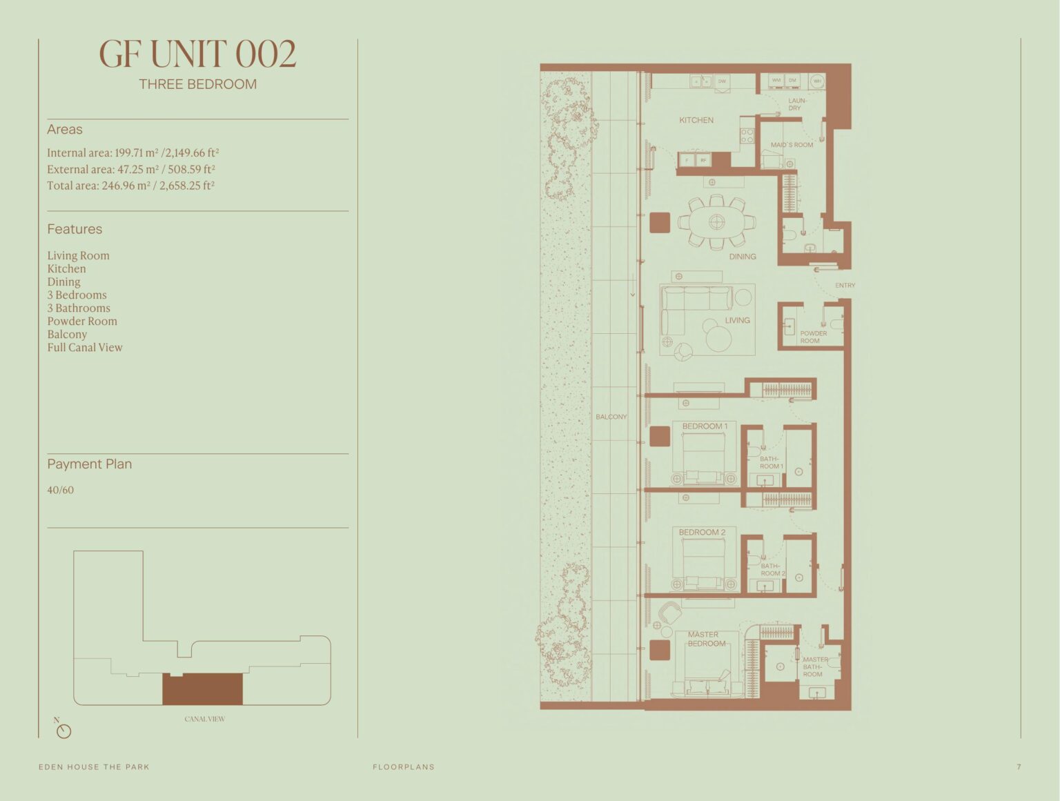 Eden House The Park - Floorplan - 3 Bedroom