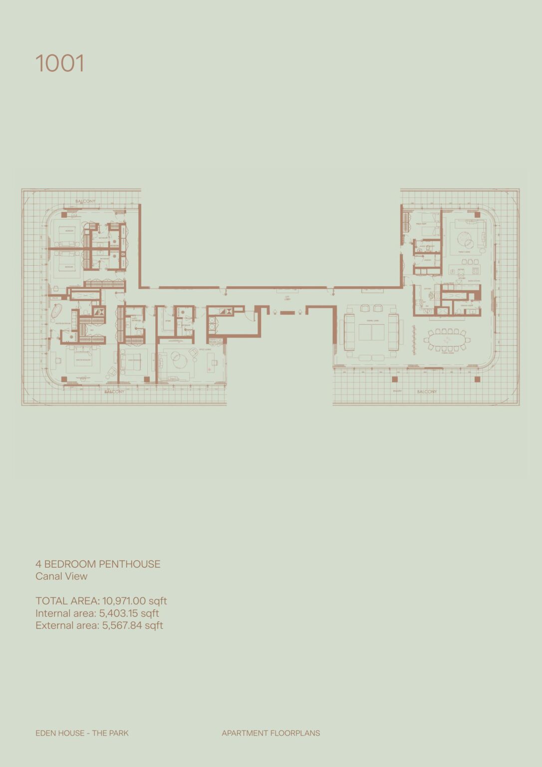 Eden House The Park - Floorplan - Penthouse (4 Bedroom)