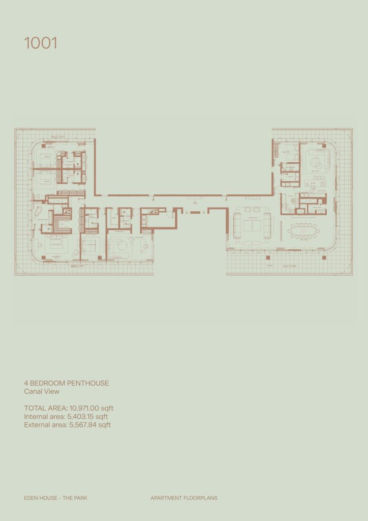 Eden House The Park - Floorplan - Penthouse (4 Bedroom)