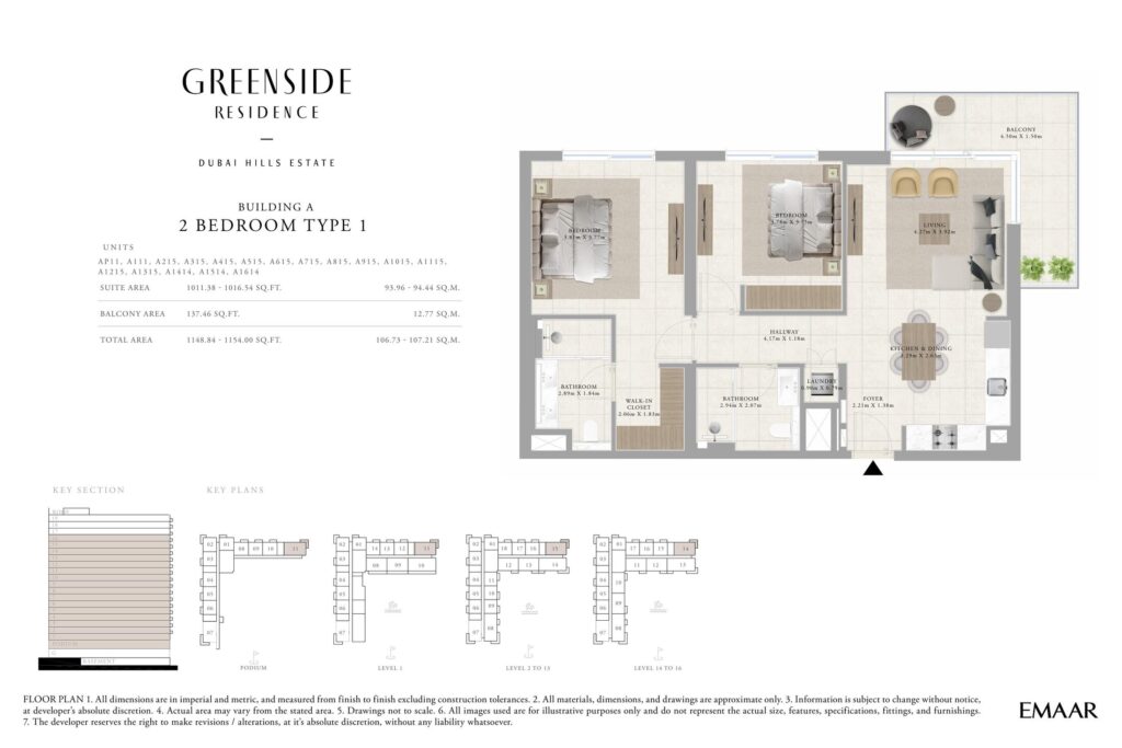 Greenside Residence - Floorplans - 2 Bedroom