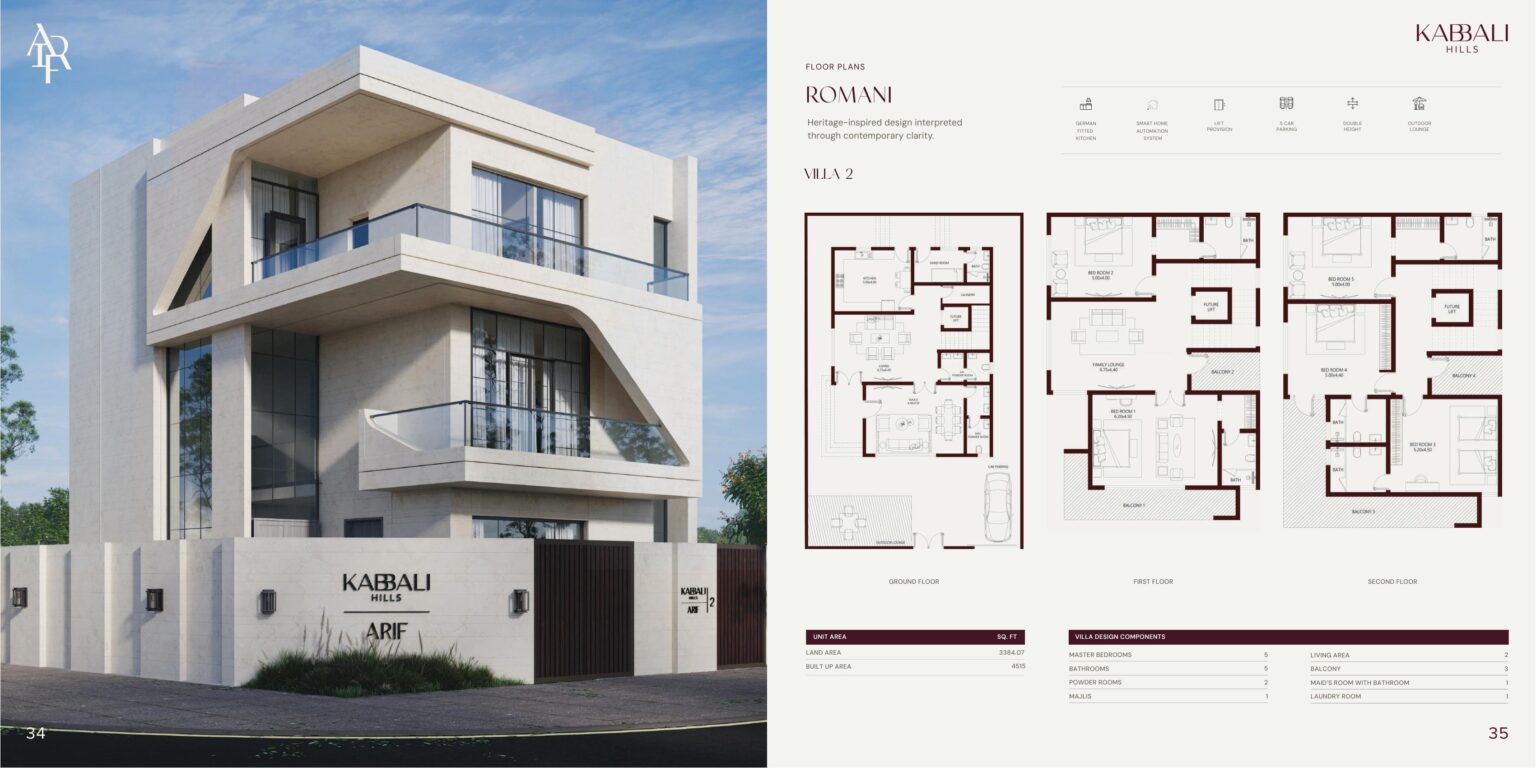 Kabbali Hills Floor Plan 5 Bedroom Villa