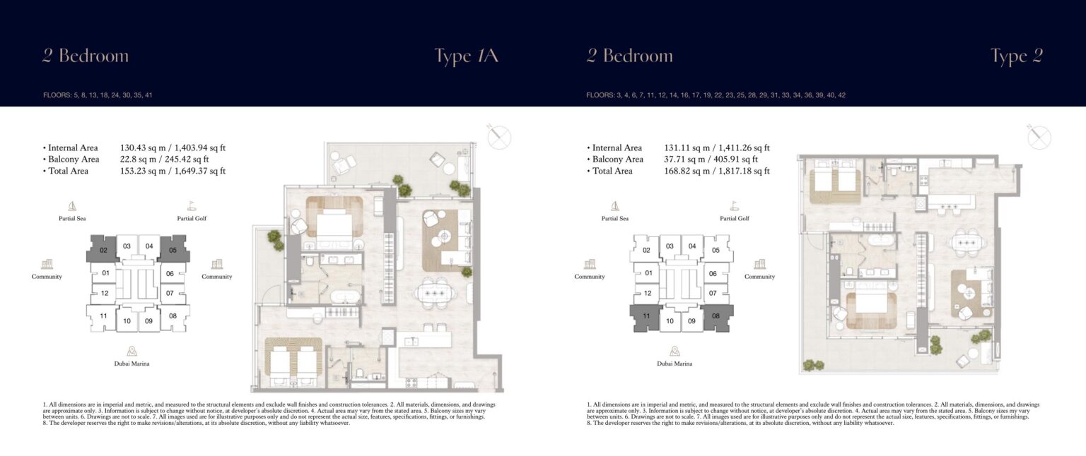 Kempinski Marina Residences - Floorplans - 2 Bedroom