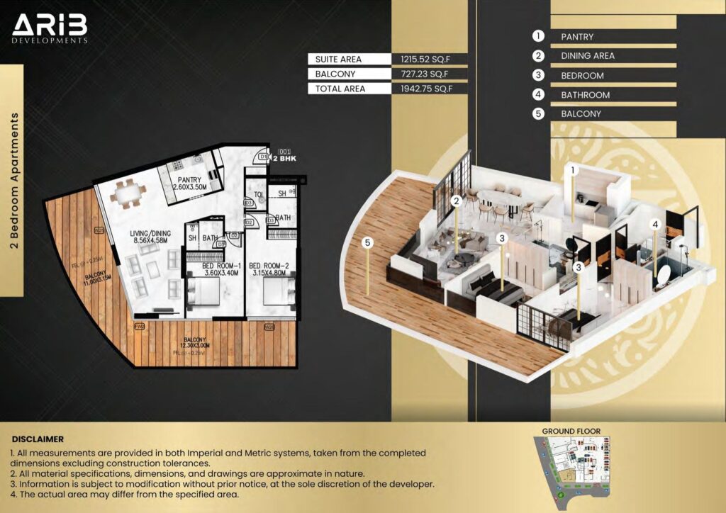 Lumina Vista - Floorplans - 2 Bedroom