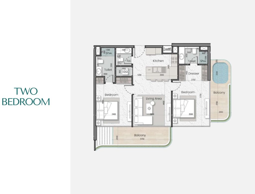 MAK ISola Bella - Floorplans - 2 Bedroom (1)