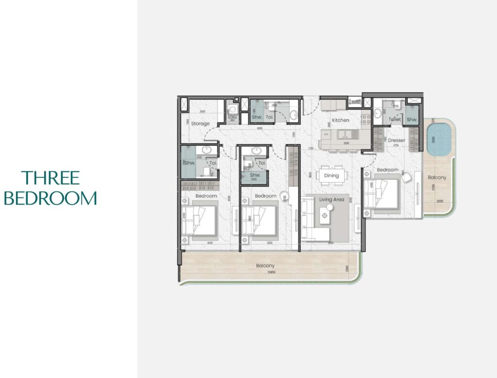 MAK ISola Bella - Floorplans - 3 Bedroom (1)