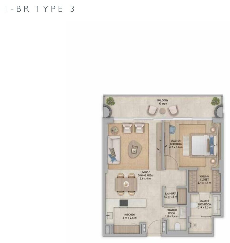 Mamsha Palm - Floorplans - 1 Bedroom Type 3