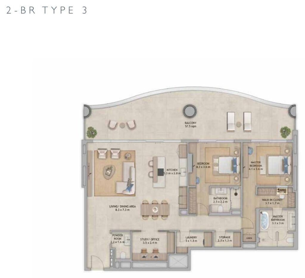 Mamsha Palm - Floorplans - 2.5 Bedroom Type 3