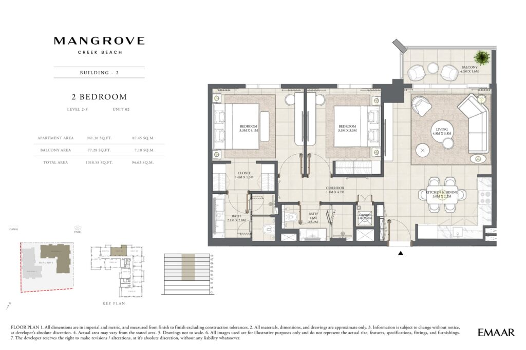 Mangrove at Creek Beach - Floorplans - 2 Bedroom