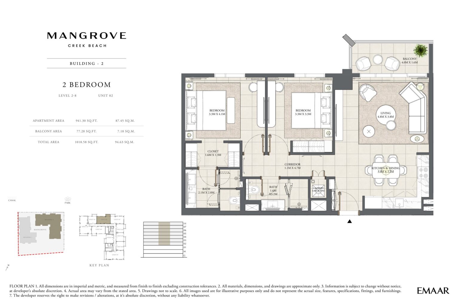 Mangrove at Creek Beach - Floorplans - 2 Bedroom