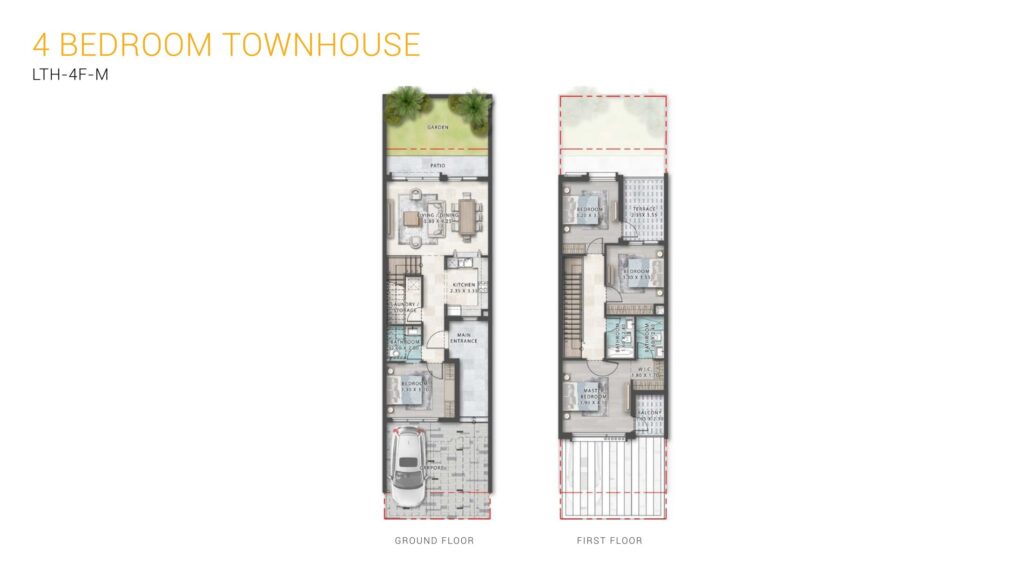Marbella at DAMAC Lagoons - Floorplans - 4 Bedroom Townhouse