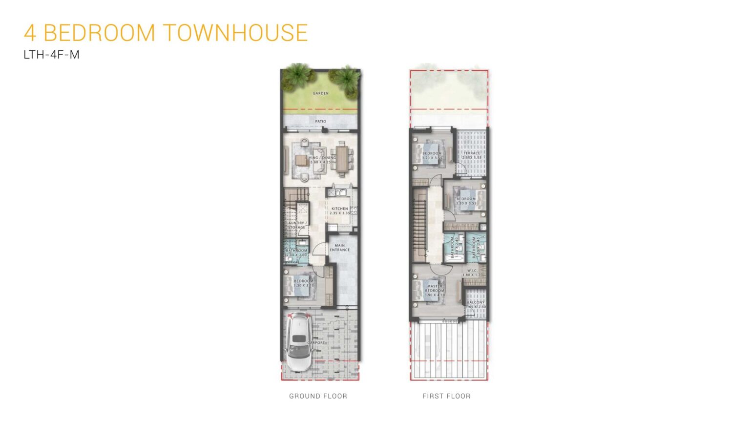 Marbella at DAMAC Lagoons - Floorplans - 4 Bedroom Townhouse