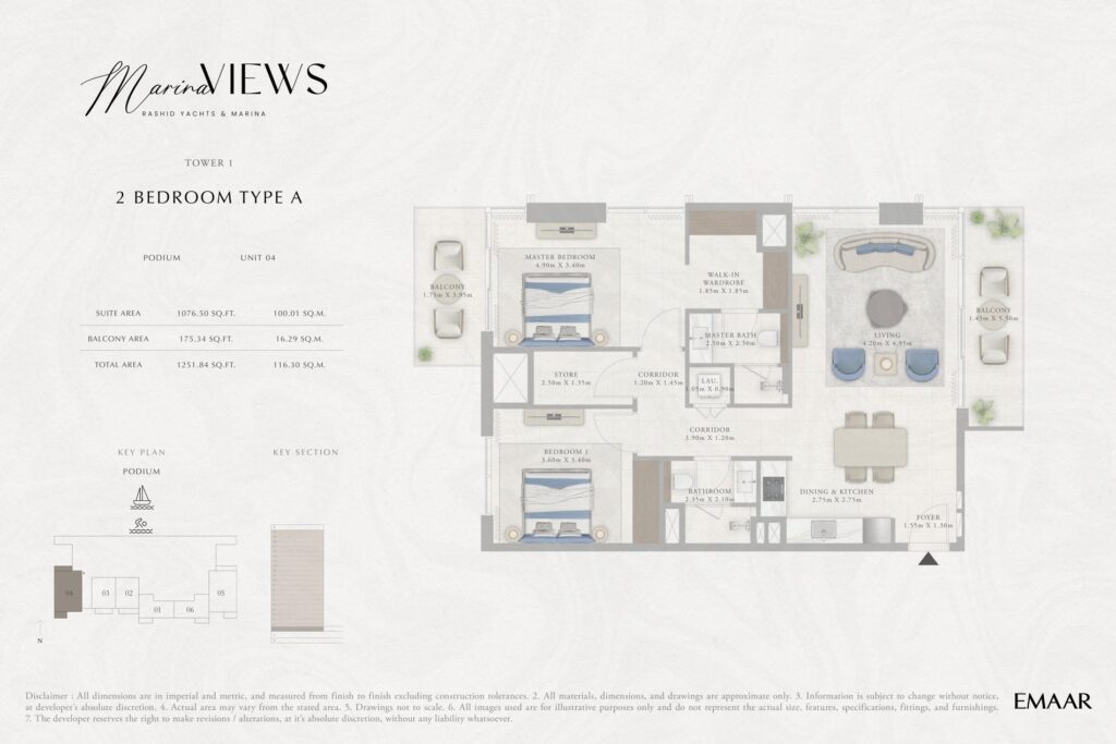 Marina Views - Floorplans - 2 Bedroom