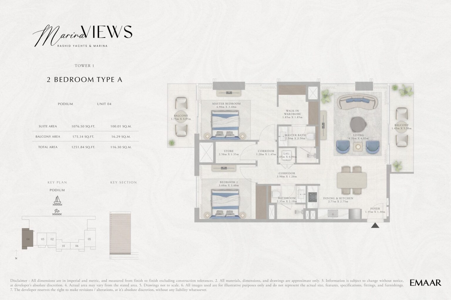 Marina Views - Floorplans - 2 Bedroom