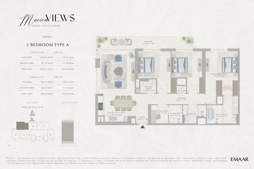 Marina Views - Floorplans - 3 Bedroom