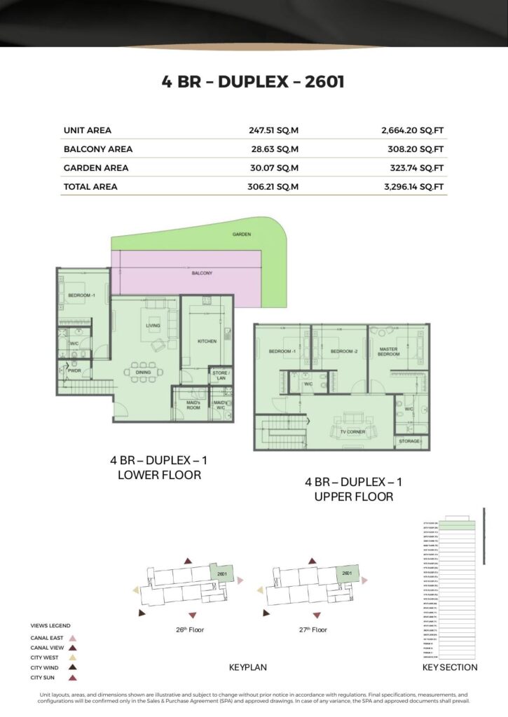 One Residence Al Reem Island - Floorplans - 4 Bedroom Duplex