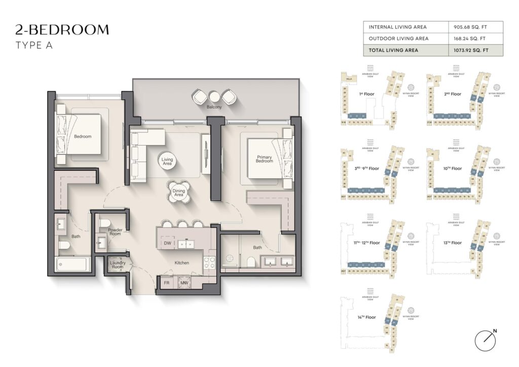 Playa Del Sol - Floorplans - 2 Bedroom Type A
