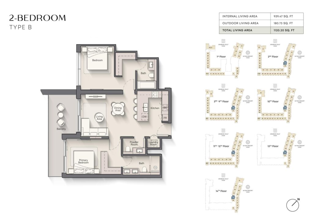 Playa Del Sol - Floorplans - 2 Bedroom Type B