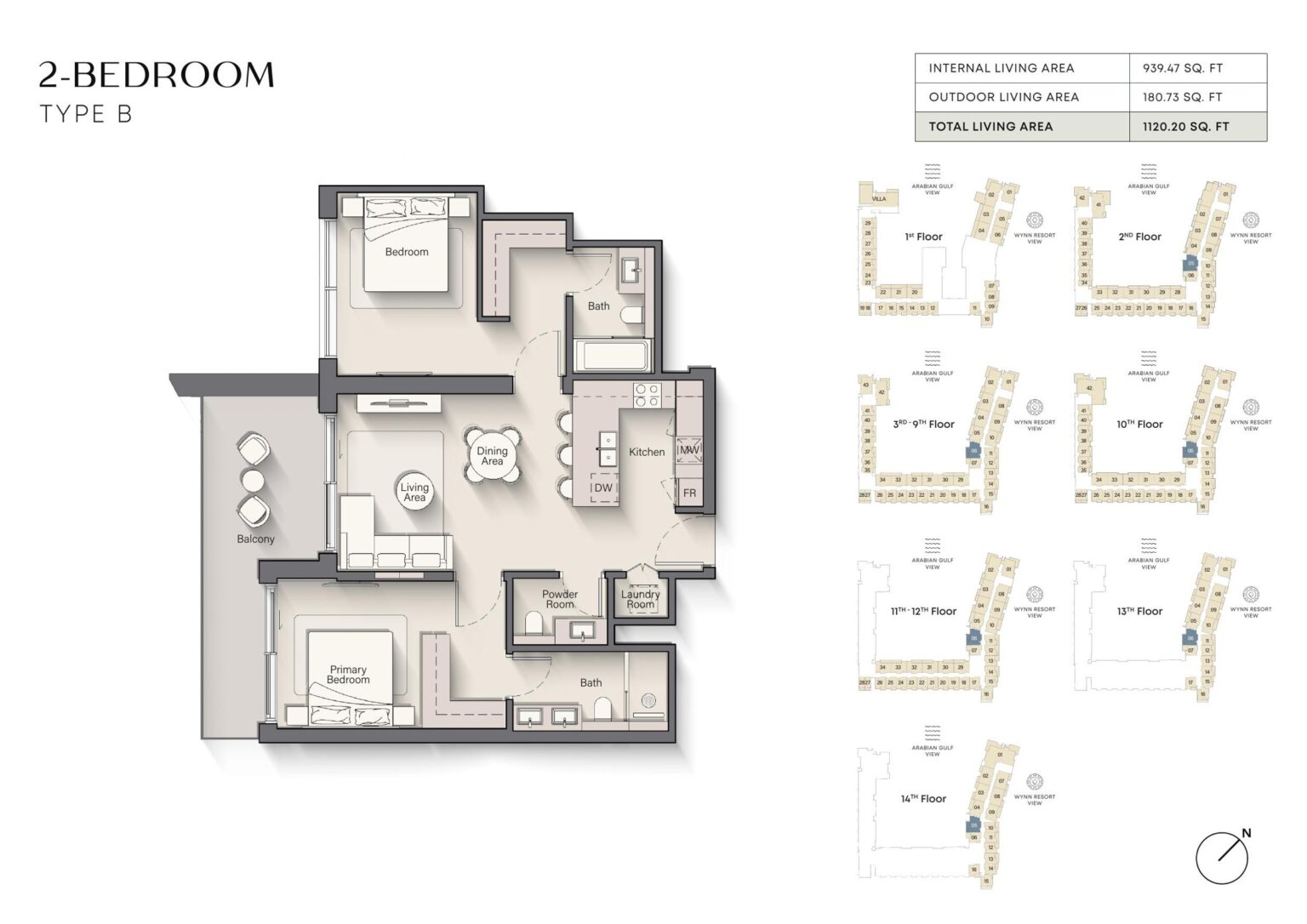 Playa Del Sol - Floorplans - 2 Bedroom Type B