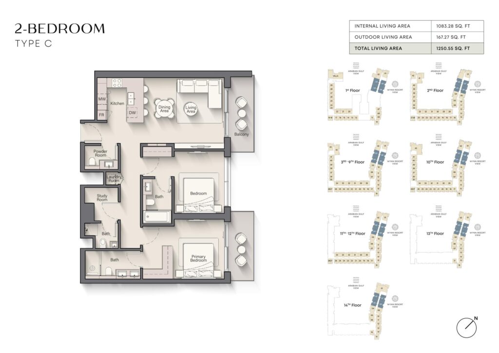 Playa Del Sol - Floorplans - 2 Bedroom Type C