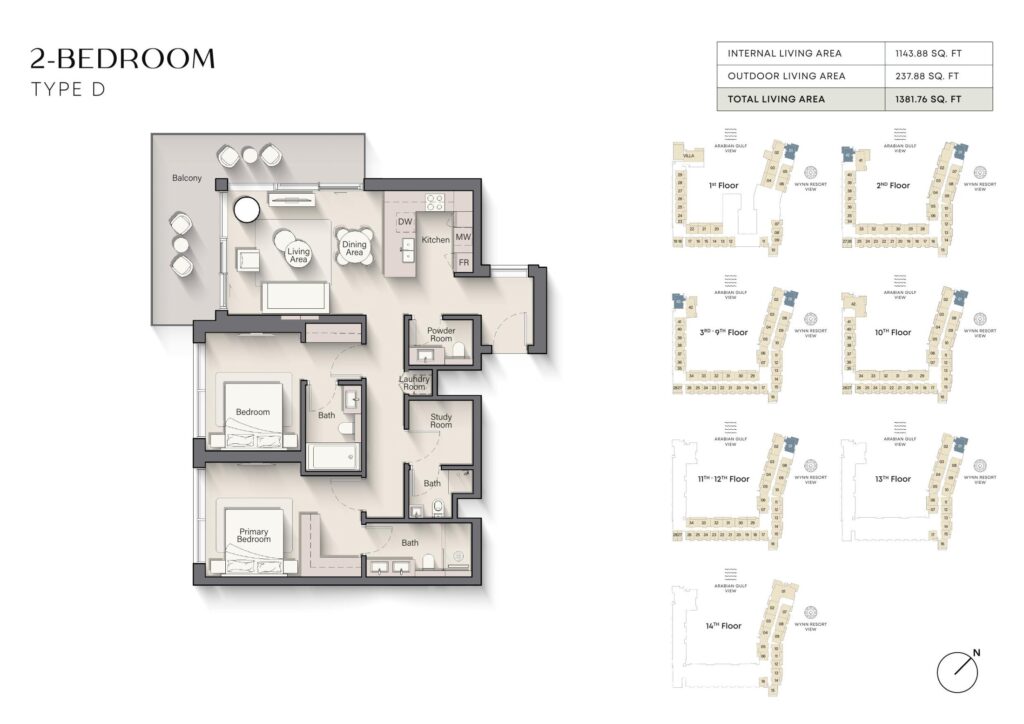 Playa Del Sol - Floorplans - 2 Bedroom Type D