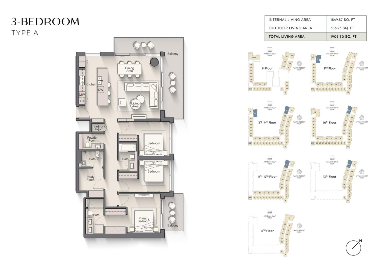 Playa Del Sol - Floorplans - 3 Bedroom