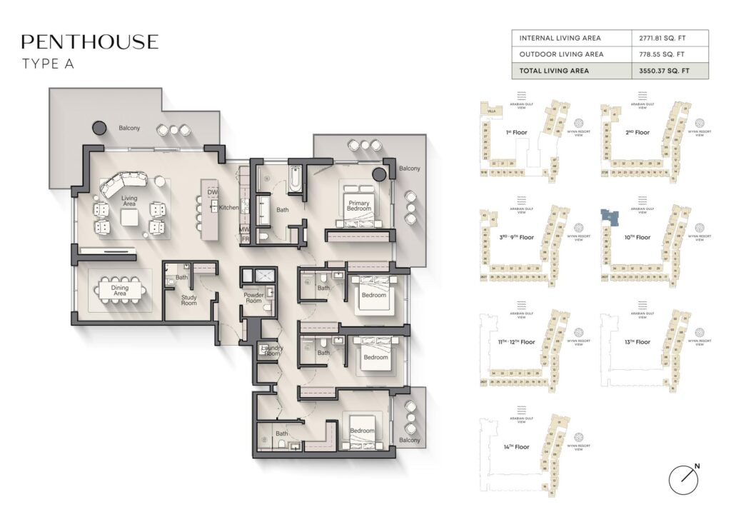 Playa Del Sol - Floorplans - Penthouse Type A