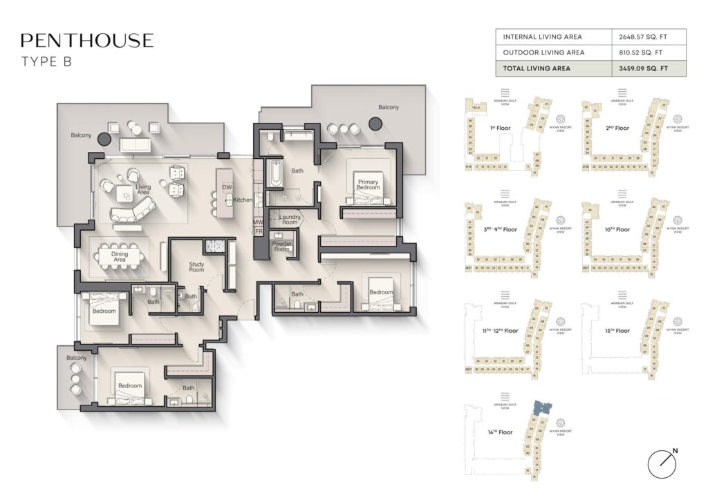 Playa Del Sol - Floorplans - Penthouse Type B