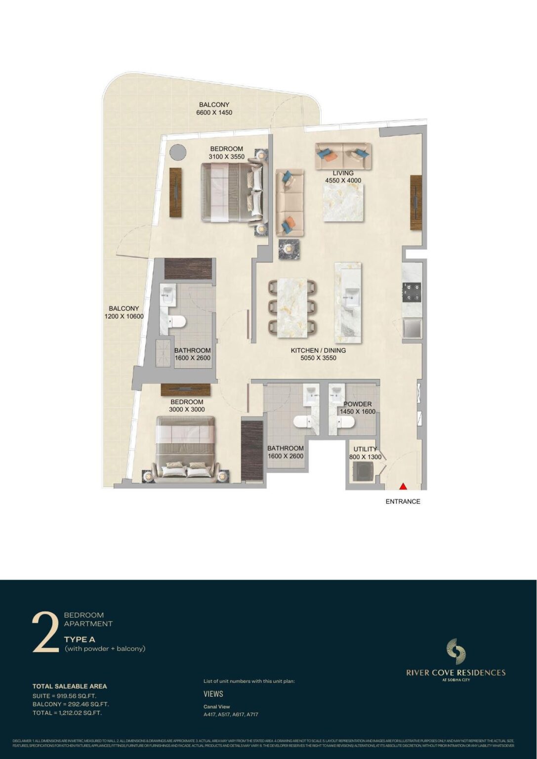 River Cove Residences - Floorplans - 2 Bedroom