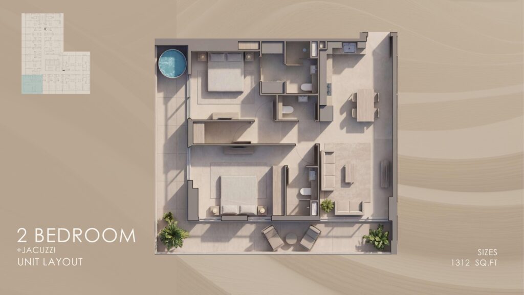 Samana Santorini - Floorplans - 2 Bedroom (1)