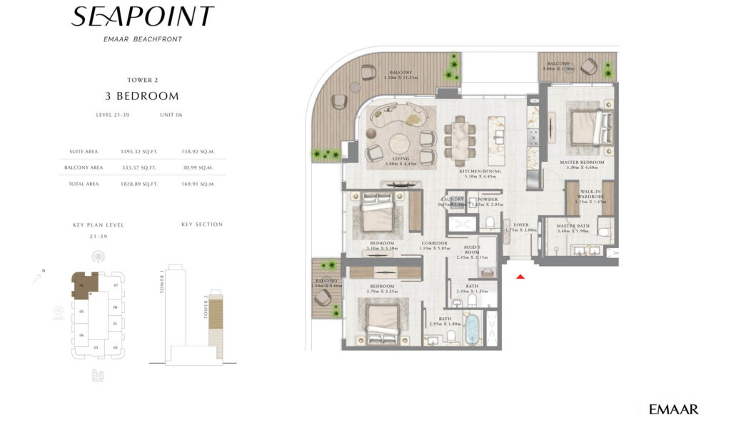 Seapoint - Floorplan 3 bedroom