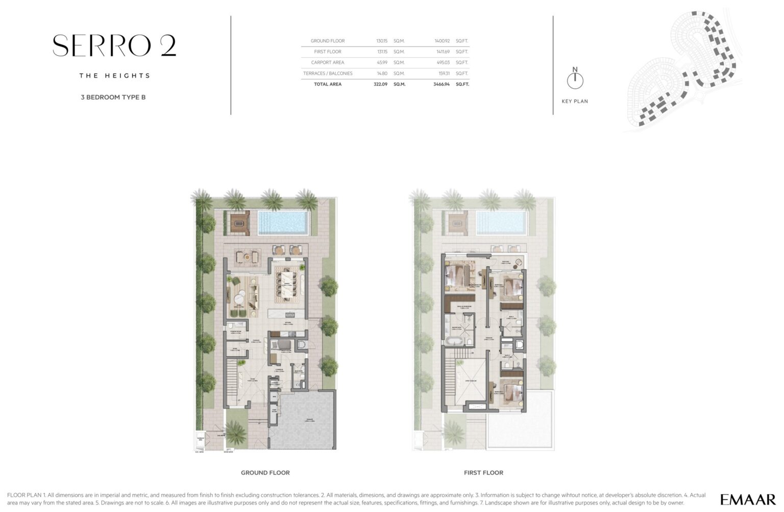 Serro 2 - Floorplans - 3 Bedroom Villa Type B