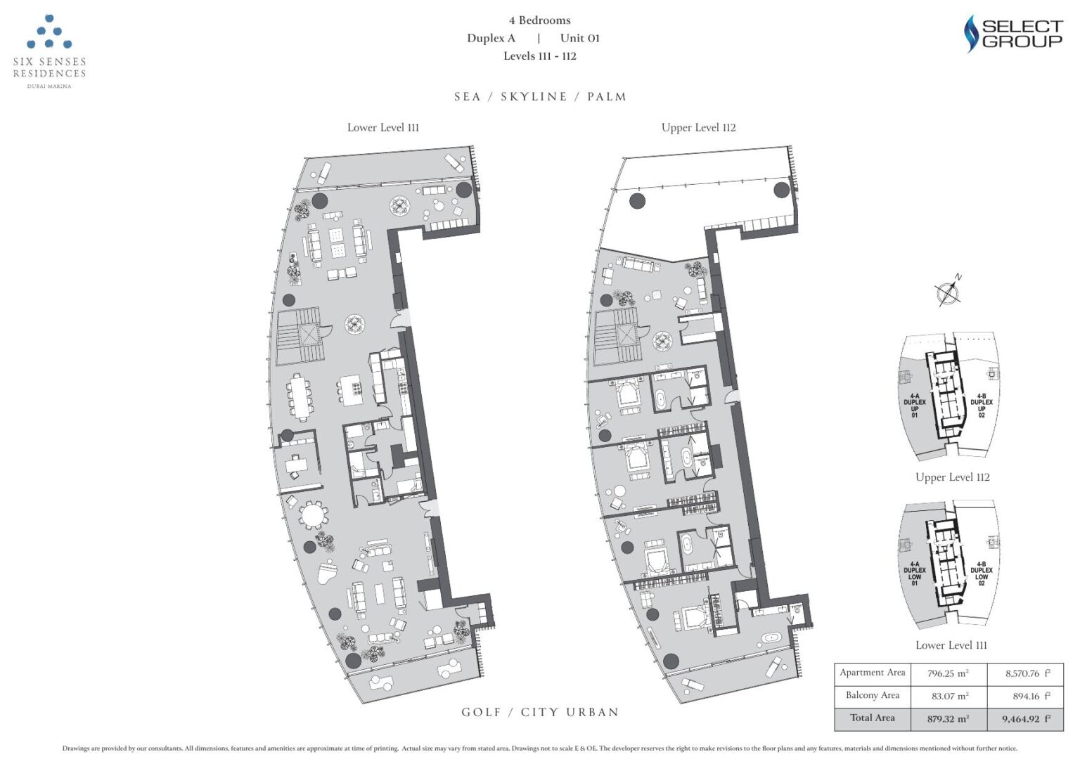 Six Senses Residences Dubai Marina - Floorplans - Sky Mansion 4 Bedroom Duplex