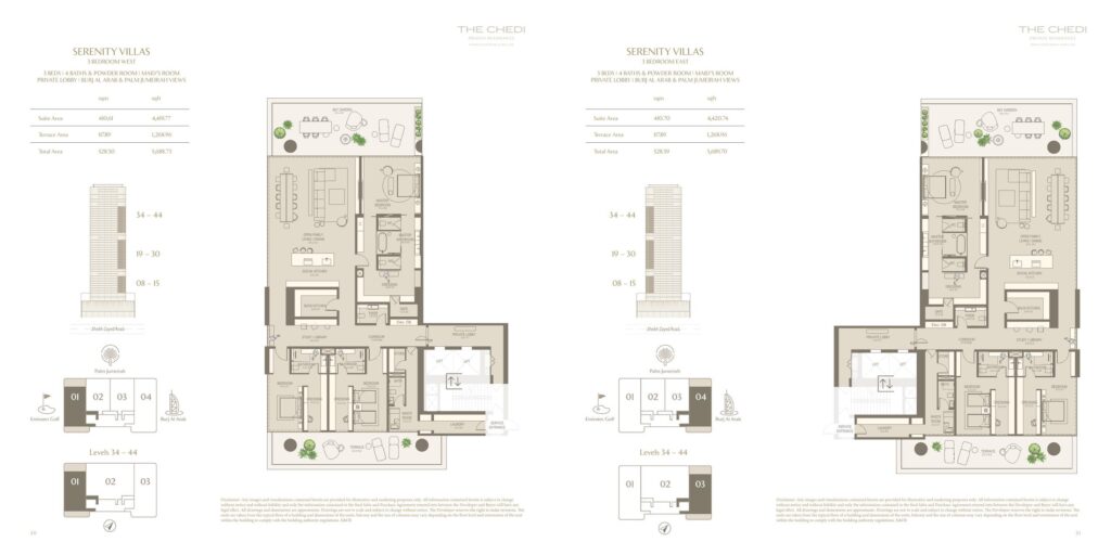 The Chedi Private Residences - Floorplans - 3 Bedroom